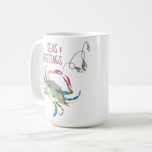 Beach Christmas Crab Coffee Mugs Kaffeetasse (Vorderseite Links)