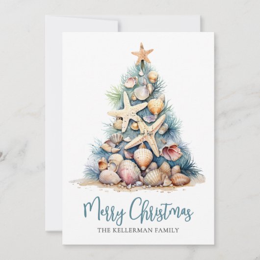 Beach Christmas Feiertagskarte (Vorderseite)