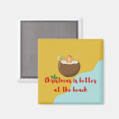 Beach Christmas Gingerfrau Magnet (Vorderseite/Rückseite)