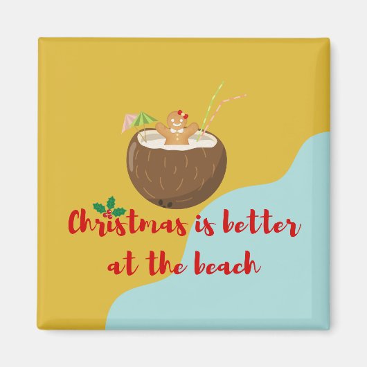 Beach Christmas Gingerfrau Magnet (Vorne)