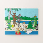 Beach Christmas Jigsaw Puzzle<br><div class="desc">Ein überraschend anderes Rätsel der Weihnachtszeit. Der Strand und lustige Tiere! Das Rätsel ist am besten in der Größe von 11x14. Sie können es als einfache Kinderversion kaufen - 30 übergroße Stücke ODER das 252 herausfordernde Stück für ältere Kinder und Erwachsene. Ein Weihnachtsbaum, der von einer farbenfrohen Gruppe verrückter Tiere...</div>