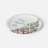 Beach Christmas Party Pappteller (Schrägansicht)