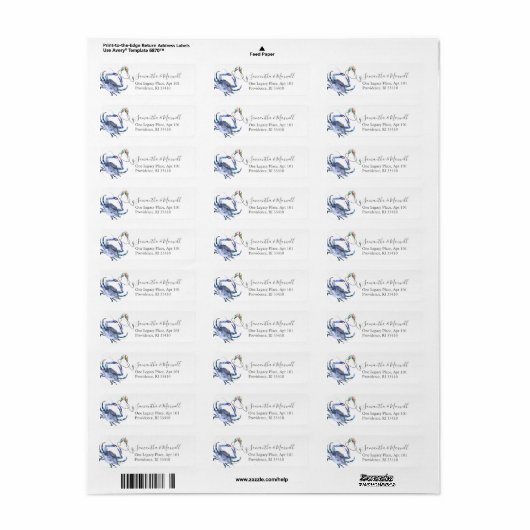 Beach Christmas Return Address Labels (Vorne)