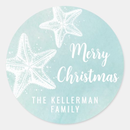 Beach Christmas Runder Aufkleber (Vorderseite)
