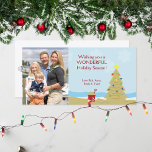 Beach Christmas Tree Sand Castle Vacation Feiertagskarte<br><div class="desc">Perfekte Christmas vacations or warm climate Christmas holidays! Dein Original "sand castle Christmas tree" Design is super cute!</div>