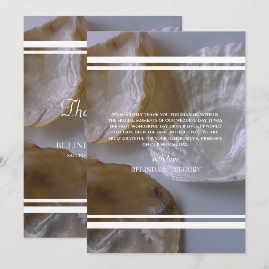 Beach Clams Wedding Dankeskarte (Vorne/Hinten)