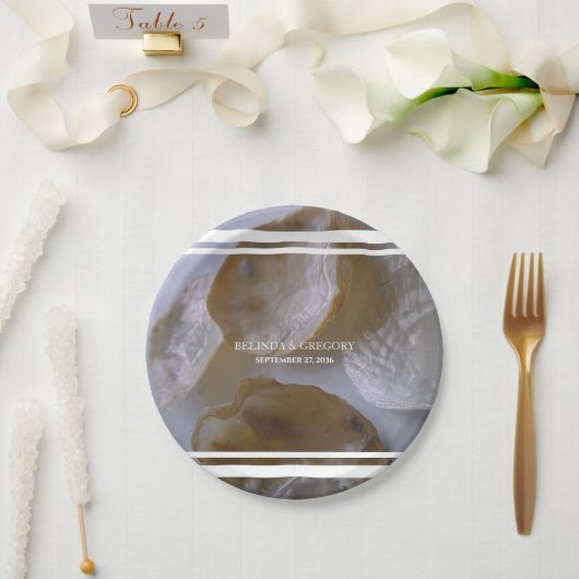 Beach Clams Wedding Pappteller (Hochzeit)