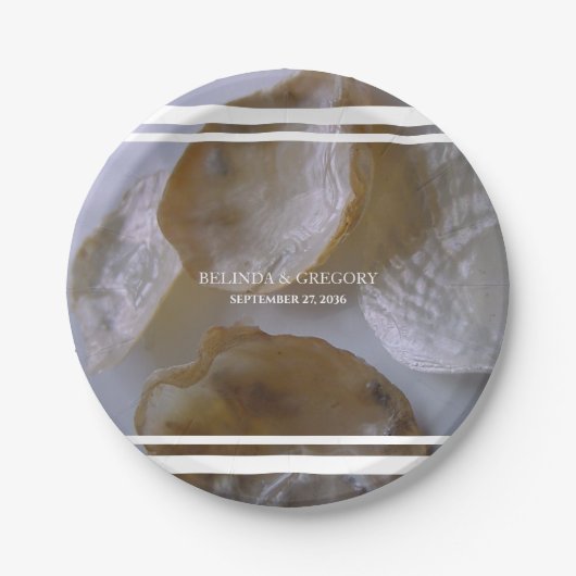 Beach Clams Wedding Pappteller (Vorderseite)