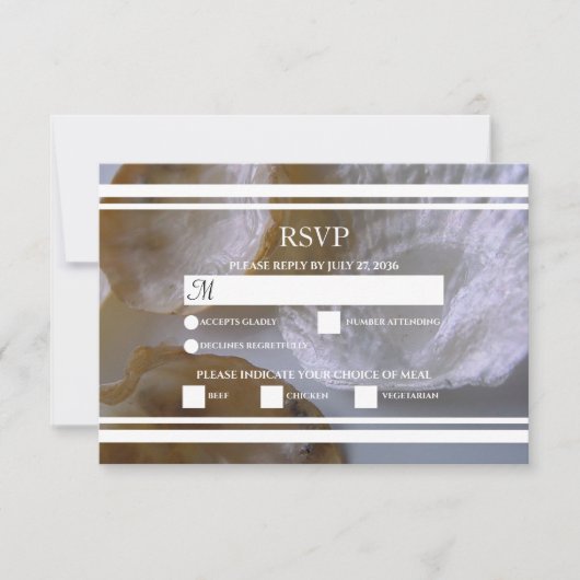 Beach Clams Wedding RSVP Cards Karte (Vorderseite)