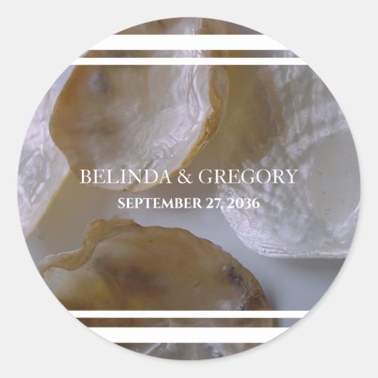 Beach Clams Wedding Runder Aufkleber (Vorderseite)