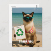Beach Cleanup danke Karte für Cat Lovers (Vorne/Hinten)