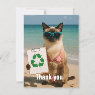 Beach Cleanup danke Karte für Cat Lovers