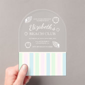 Beach Club Birthday Acryleinladungen (Insitu (Handheld))