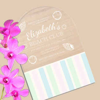 Beach Club Birthday Acryleinladungen