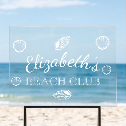 Beach Club Birthday Acrylschild
