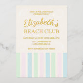 Beach Club Birthday Folieneinladung (Vorderseite)