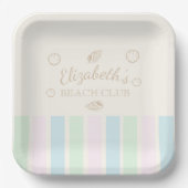Beach Club Birthday Pappteller (Vorderseite)