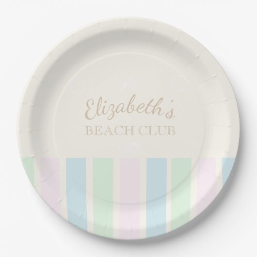 Beach Club Birthday Pappteller (Vorderseite)