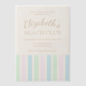 Beach Club Birthday Pergament Einladungen (Vorderseite)