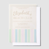 Beach Club Birthday Pergament Einladungen (Versetzt)