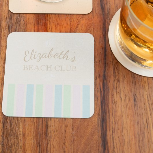 Beach Club Birthday Rechteckiger Pappuntersetzer