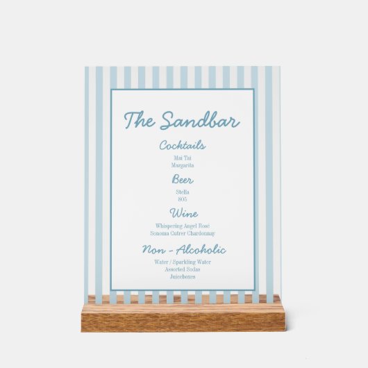 Beach Club Cabana Bar Acrylschild (Vorderseite)