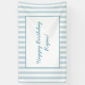 Beach Club Cabana Blue Stripe Individuelle Name Banner (Vertikal)