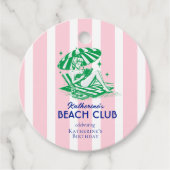 Beach Club Pink Cabana Feste Party Geschenkanhänger (Vorderseite)