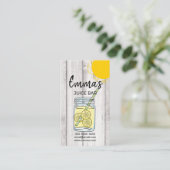 Beach Club Saft Bar Café Limonade Zitronensonne Visitenkarte (Stehend Vorderseite)