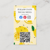 Beach Club Saft Bar Café Limonade Zitronensonne Visitenkarte (Rückseite)