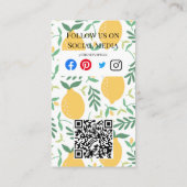 Beach Club Saft Bar Café Limonade Zitronensonne Visitenkarte (Rückseite)