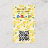 Beach Club Saft Bar Café Limonade Zitronensonne Visitenkarte (Rückseite)