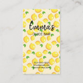 Beach Club Saft Bar Café Limonade Zitronensonne Visitenkarte (Vorderseite)