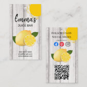 Beach Club Saft Bar Café Limonade Zitronensonne Visitenkarte (Vorne/Hinten)
