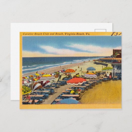 Beach Club, Virginia Beach, Va Postkarte (Vorne/Hinten)