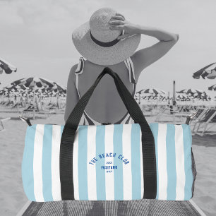 Beach Club Wappen Blue Cabana Stripe Monogram Duffle Bag