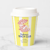 Beach Club Yellow Cabana Feste Party Pappbecher (Vorderseite)