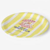 Beach Club Yellow Cabana Feste Party Pappteller (Schrägansicht)