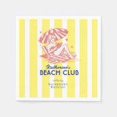 Beach Club Yellow Cabana Feste Party Serviette (Vorderseite)