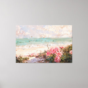 *~* Beach Cluster Rose TV2 Stretched Canvas Print Leinwanddruck