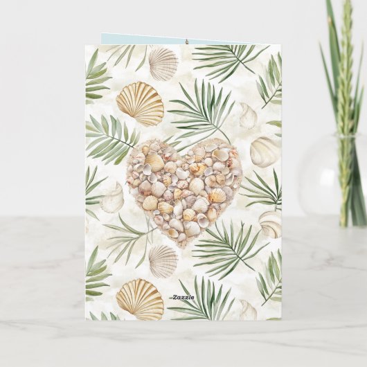 Beach Coast Ocean Boat Anchor Birthday Karte (Rückseite)