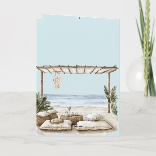 Beach Coast Ocean Sea Shells Birthday Karte (Rückseite)