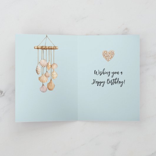 Beach Coast Ocean Sea Shells Birthday Karte (Innenseite)