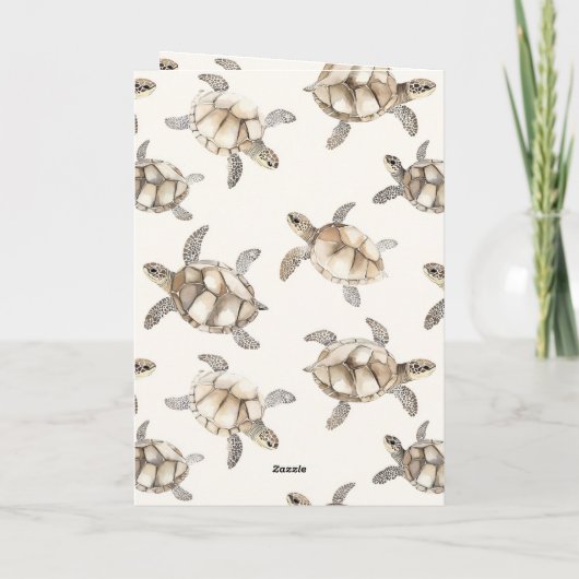 Beach Coast Ocean Sea Turtles Birthday Karte (Rückseite)