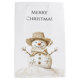 Beach Coast Snowman Weihnachten Mittlere Geschenktüte