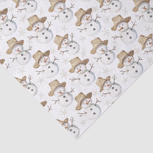 Beach Coast Snowman Weihnachten Seidenpapier (Ausschnitt)