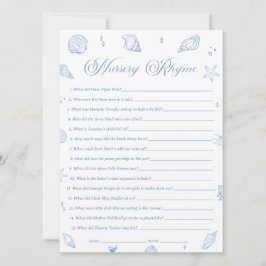 Beach Coastal Baby Dusche Kinderzimmer Rhyme Game  Einladung