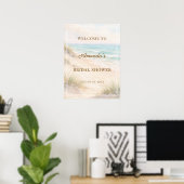 Beach coastal Bridal Shower welcome Poster (Heimbüro)