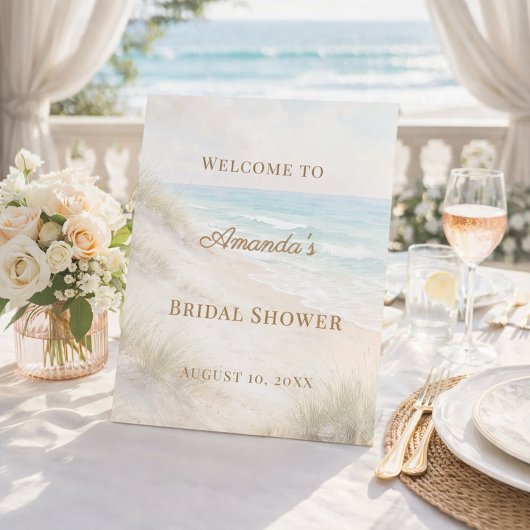 Beach coastal Bridal Shower welcome Sockelschild