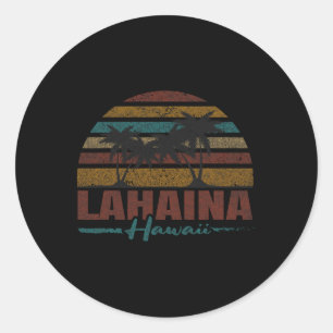 Beach Coastal City Vacation Souvenir Lahaina Runder Aufkleber